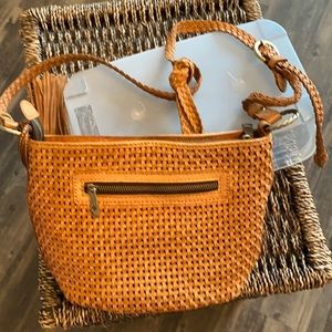 Patricia Nash brown rattan purse